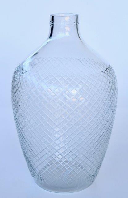 Extra Large Diamond Etched Cutout Glass Jar